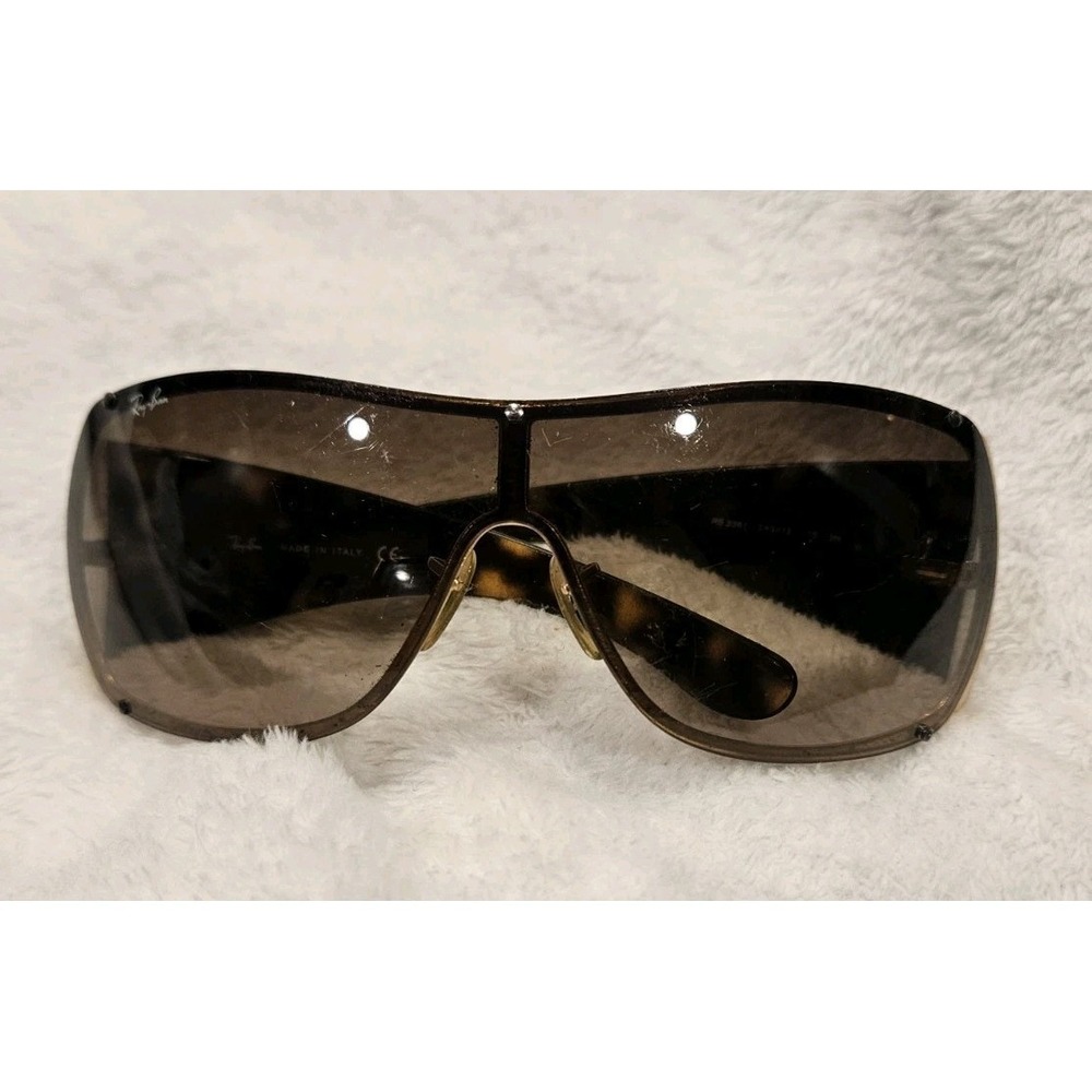 Ray Ban Sunglasses RB 3361 Italy Faux Tortoise Gold Discontinued Shield Mens